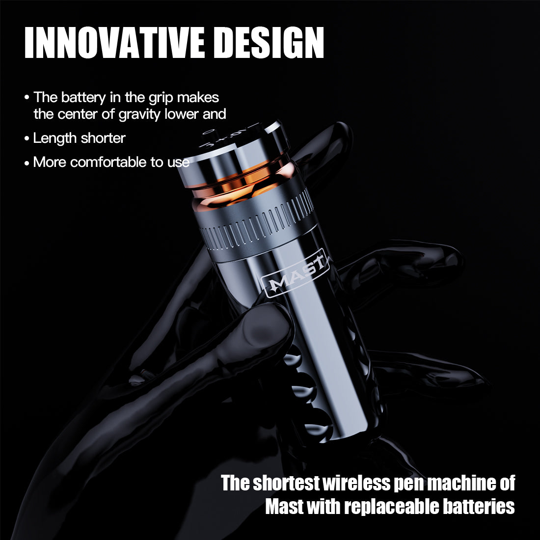 Wireless Tattoo Pen Machine with 4.0MM Strokes Two Replaceable Batteries | Mast Racer