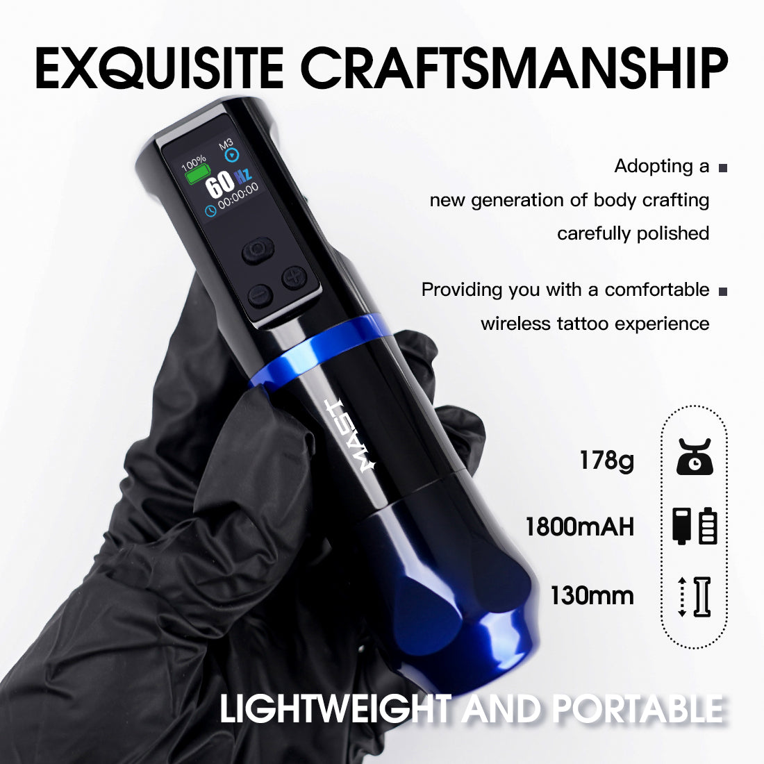 Dragonhawk Wireless Tattoo Pen Machine with Adjustable Frequency | Mast Hertz